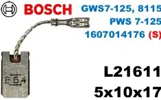 5x10x17 (S) L21611 GWS7-125, 8115 PWS 7-125  1607014176 (S)