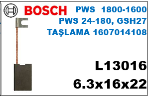 6.3x16x22 L13016 Taşlama PWS 1800-1600 ,PWS 24-180,GSH27,