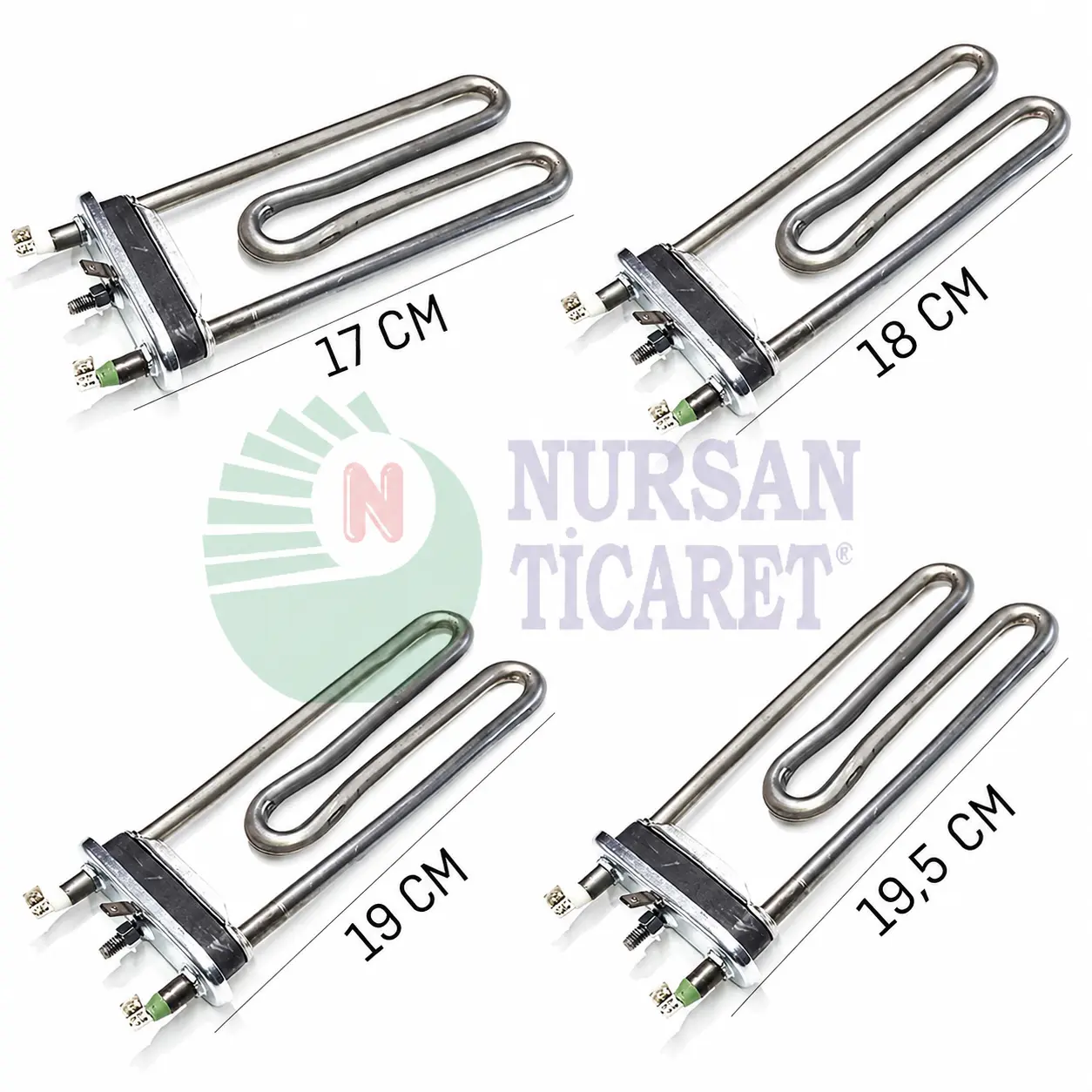 ÇAMAŞIR MAKİNASI REZİSTANSI 220V 8,5Q CR-Nİ 1700 W (17 CM) / 1800 W (18 CM) / 1900 W (19 CM) / 1950 W (19,5 CM )